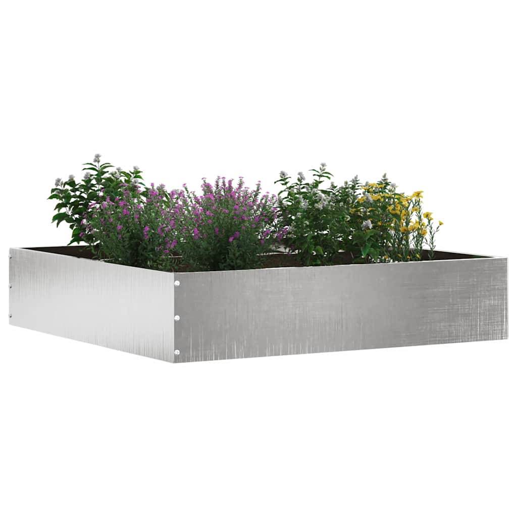 vidaXL Raseneinfassung Silber 60 x 60 x 13 cm Edelstahl