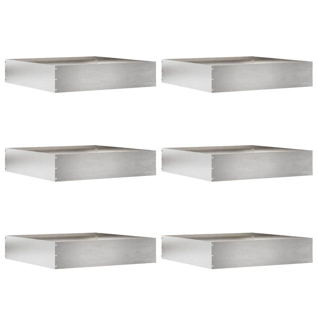 vidaXL Raseneinfassung 6 pcs Silber 60 x 60 x 13 cm Edelstahl