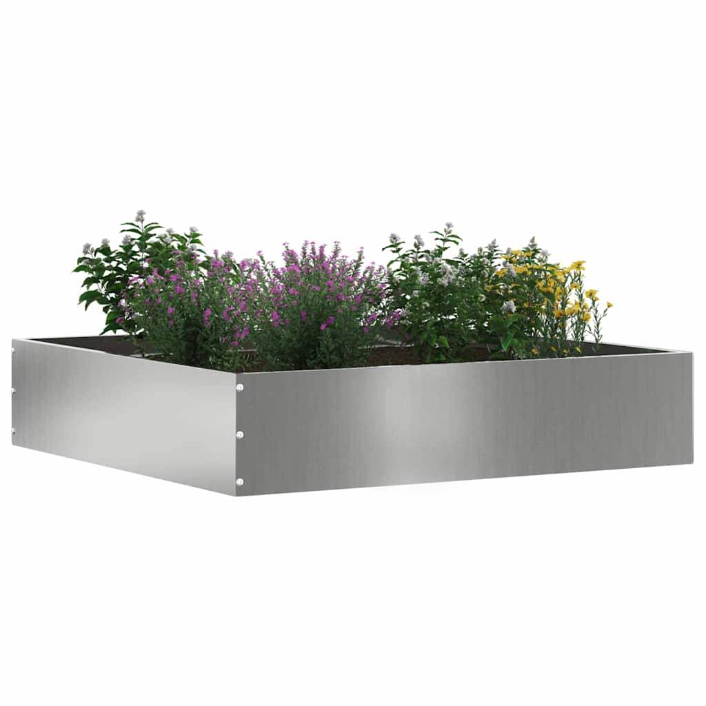 vidaXL Raseneinfassung 6 pcs Silber 60 x 60 x 13 cm Verzinkter Stahl