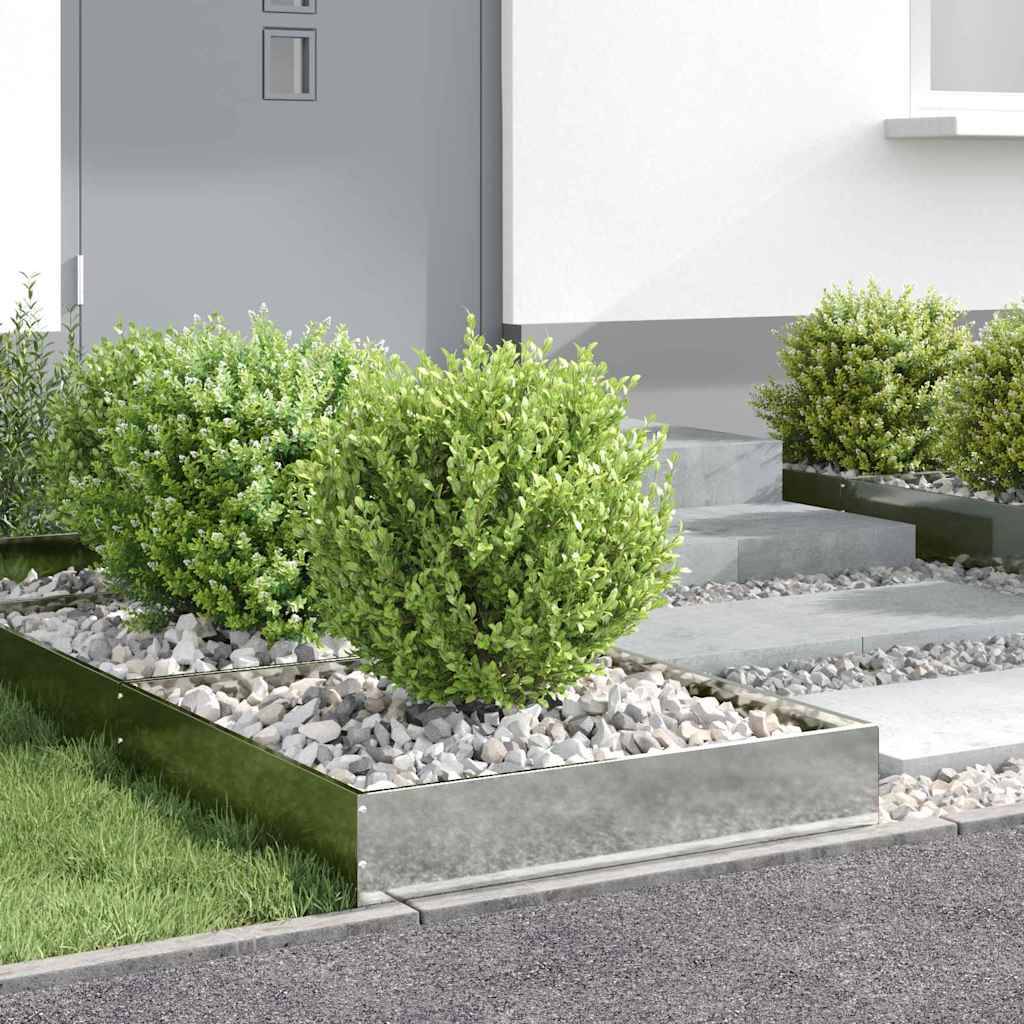 vidaXL Raseneinfassung 6 pcs Silber 60 x 60 x 13 cm Verzinkter Stahl