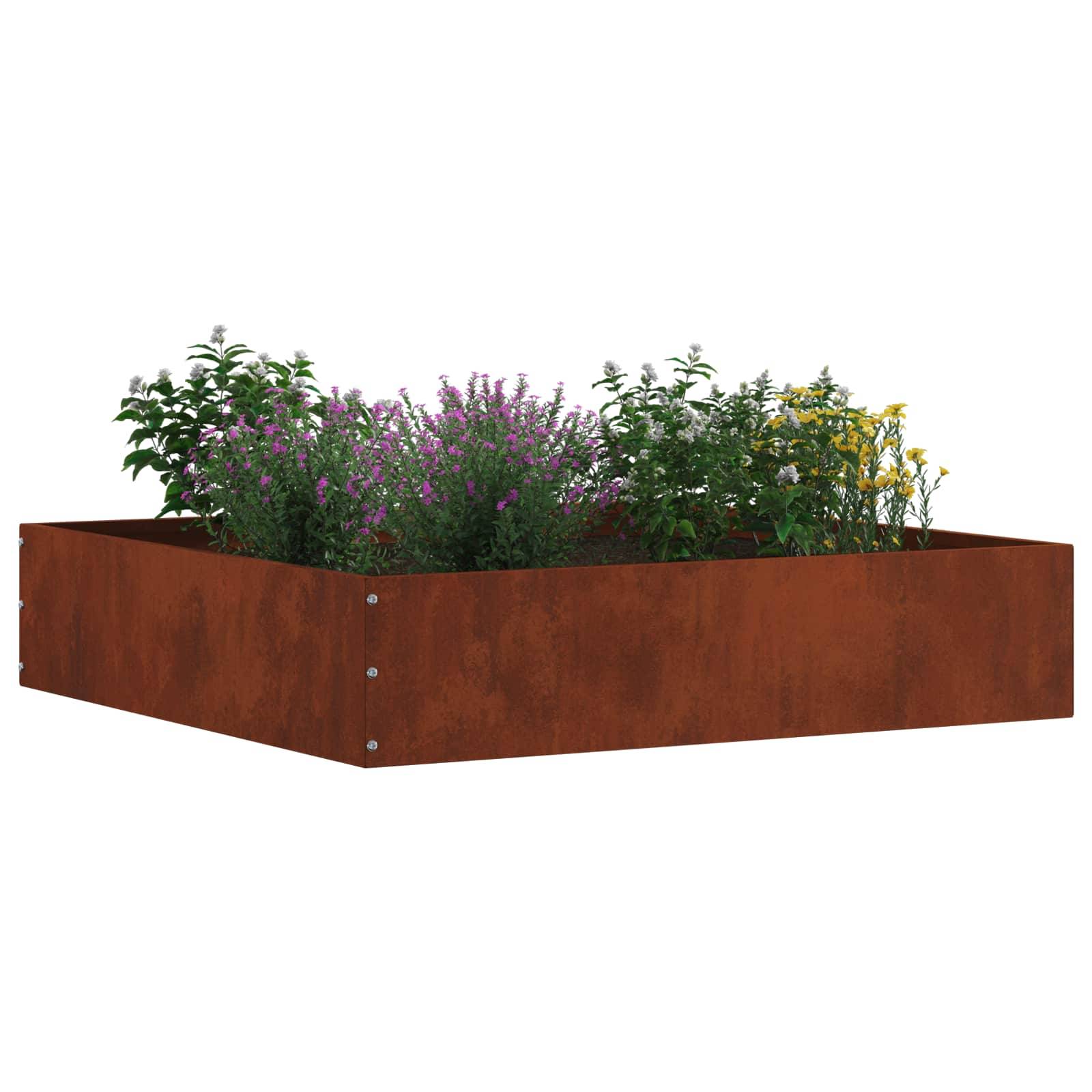 vidaXL Raseneinfassung Rostig 60 x 60 x 13 cm Wetterfeststahl