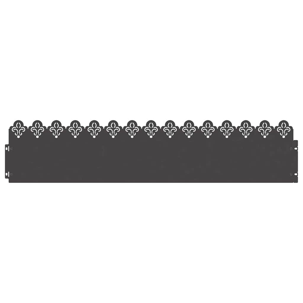 vidaXL Rasenkanten 10 pcs Schwarz 103 x 0,05 x 22 cm Stahl