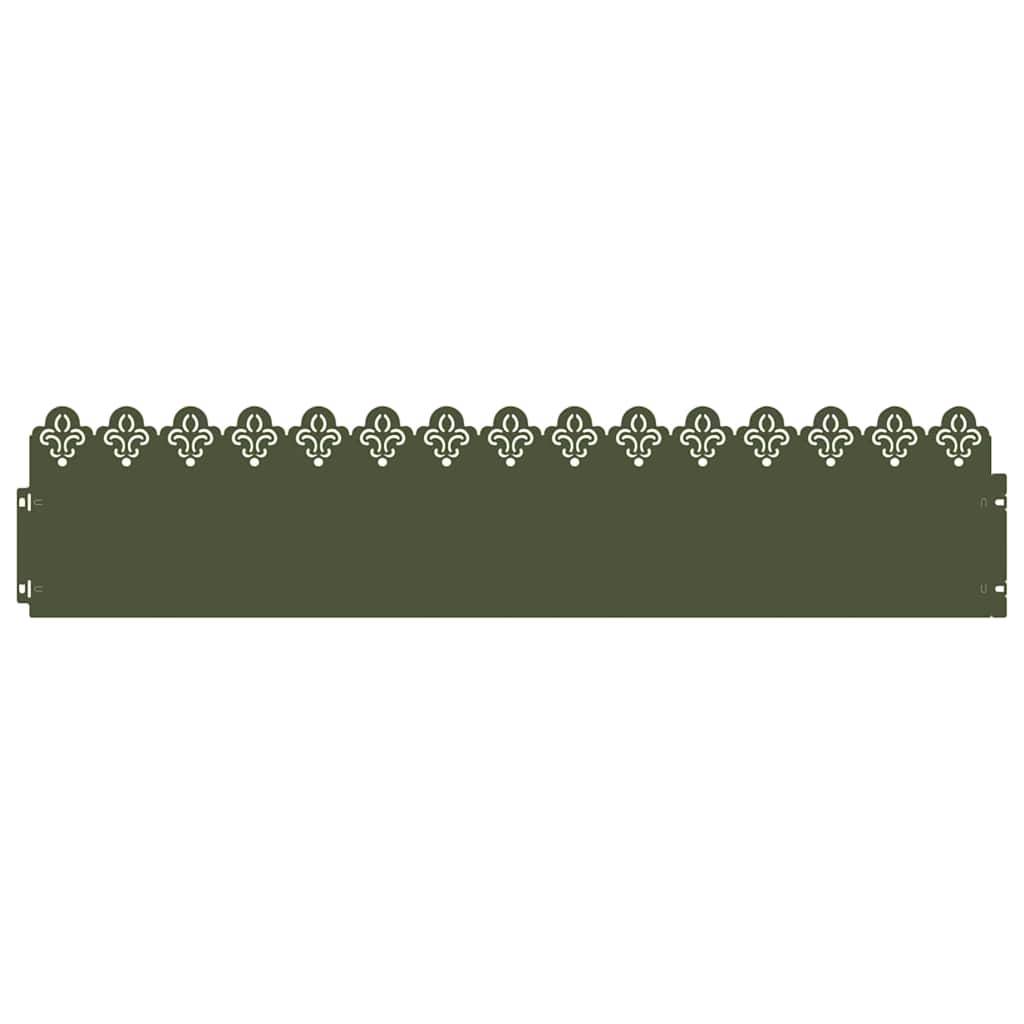 vidaXL Rasenkanten 10 pcs Olive Grün 103 x 0,05 x 22 cm Stahl