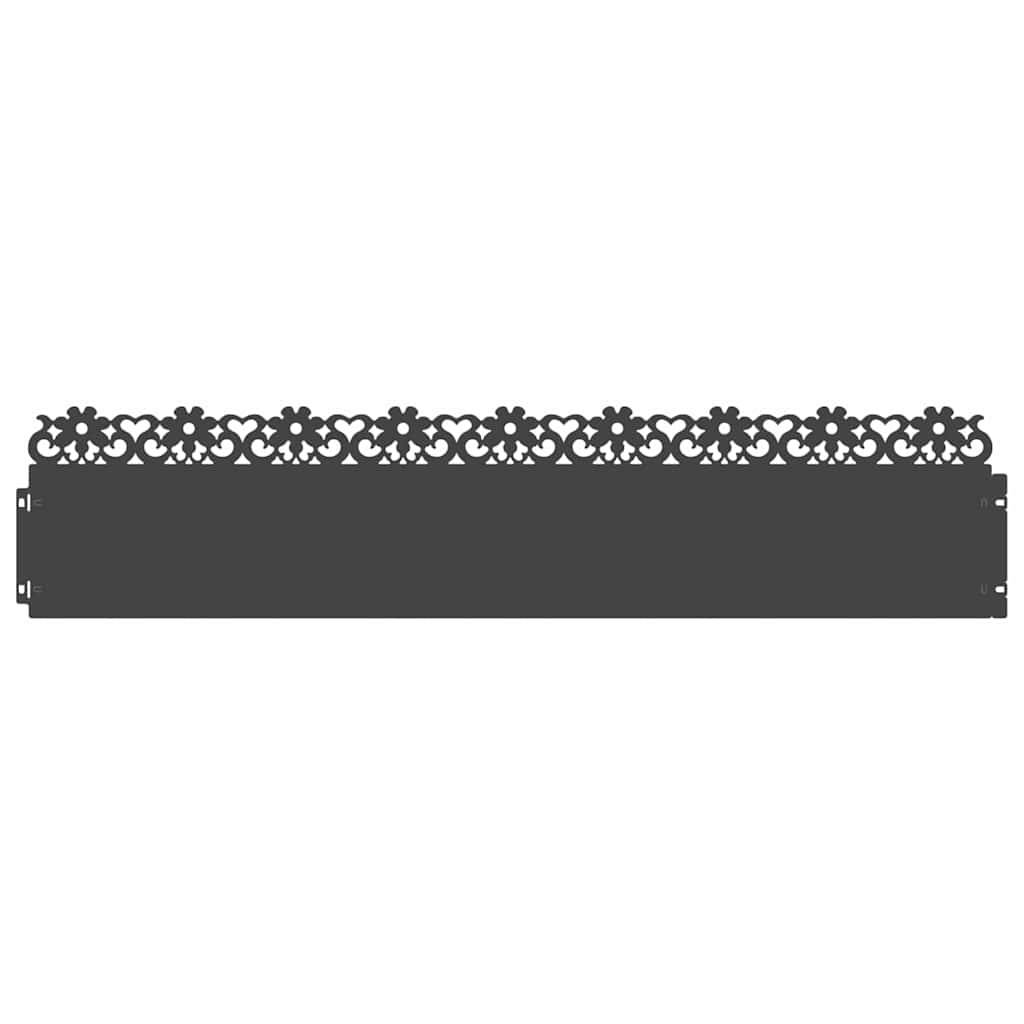 vidaXL Rasenkanten 20 pcs Schwarz 103 x 0,05 x 22 cm Stahl