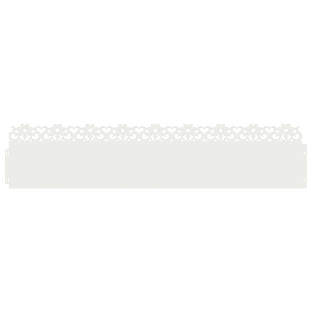 vidaXL Rasenkanten 30 pcs Weiß 103 x 0,05 x 22 cm Stahl