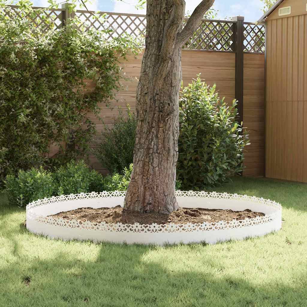 vidaXL Rasenkanten 20 pcs Weiß 103 x 0,05 x 22 cm Stahl