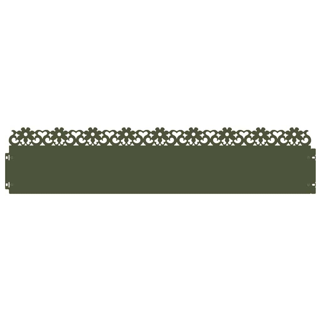 vidaXL Rasenkanten 10 pcs Olive Grün 103 x 0,05 x 22 cm Stahl