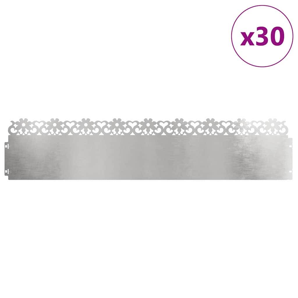 vidaXL Rasenkanten 30 pcs Silber 103 x 0,05 x 22 cm Edelstahl