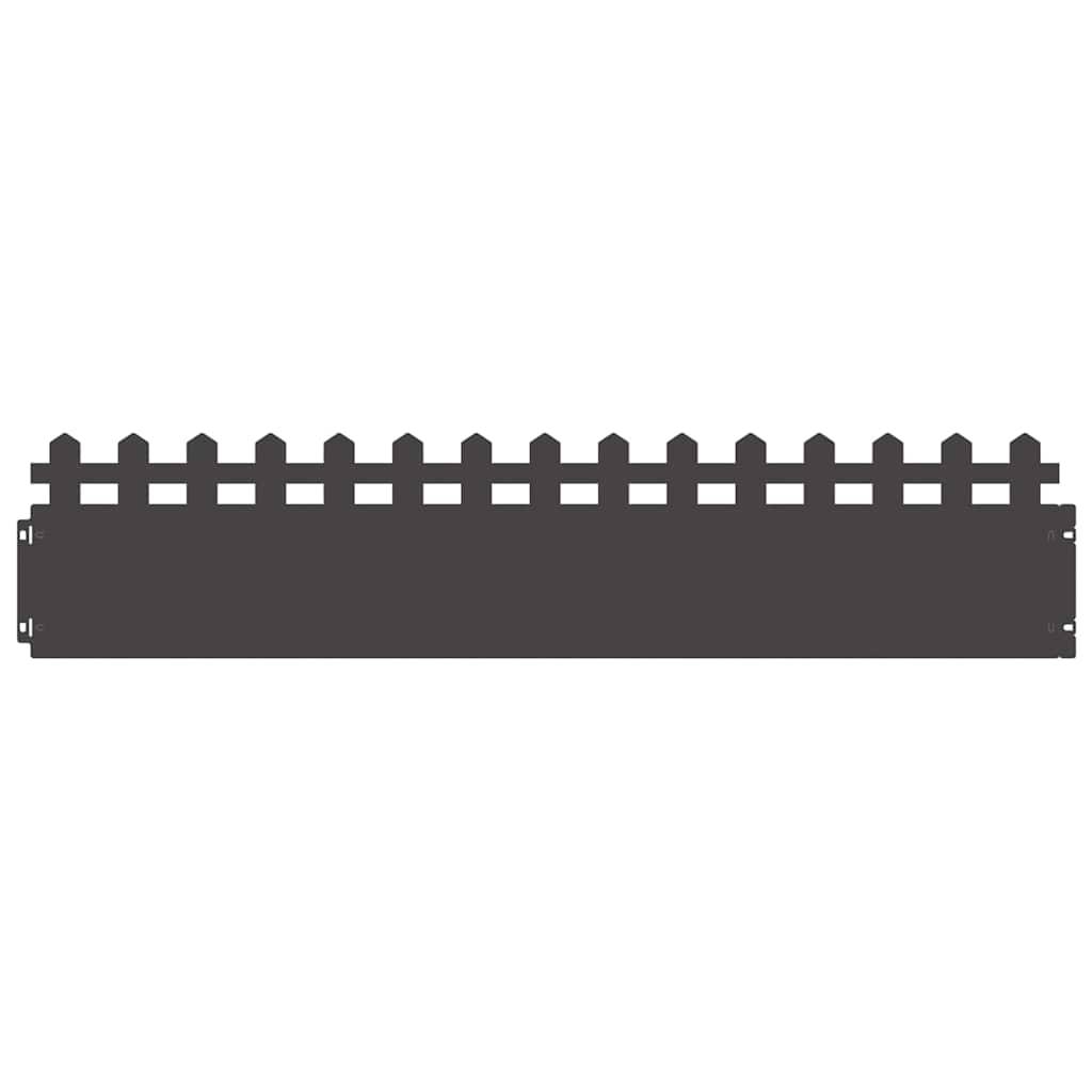 vidaXL Rasenkanten 20 pcs Schwarz 103 x 0,05 x 22 cm Stahl