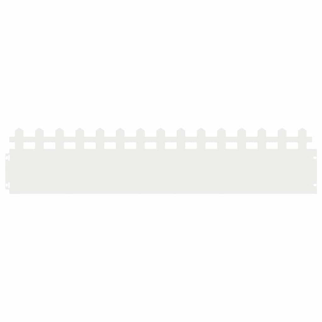 vidaXL Rasenkanten 20 pcs Weiß 103 x 0,05 x 22 cm Stahl