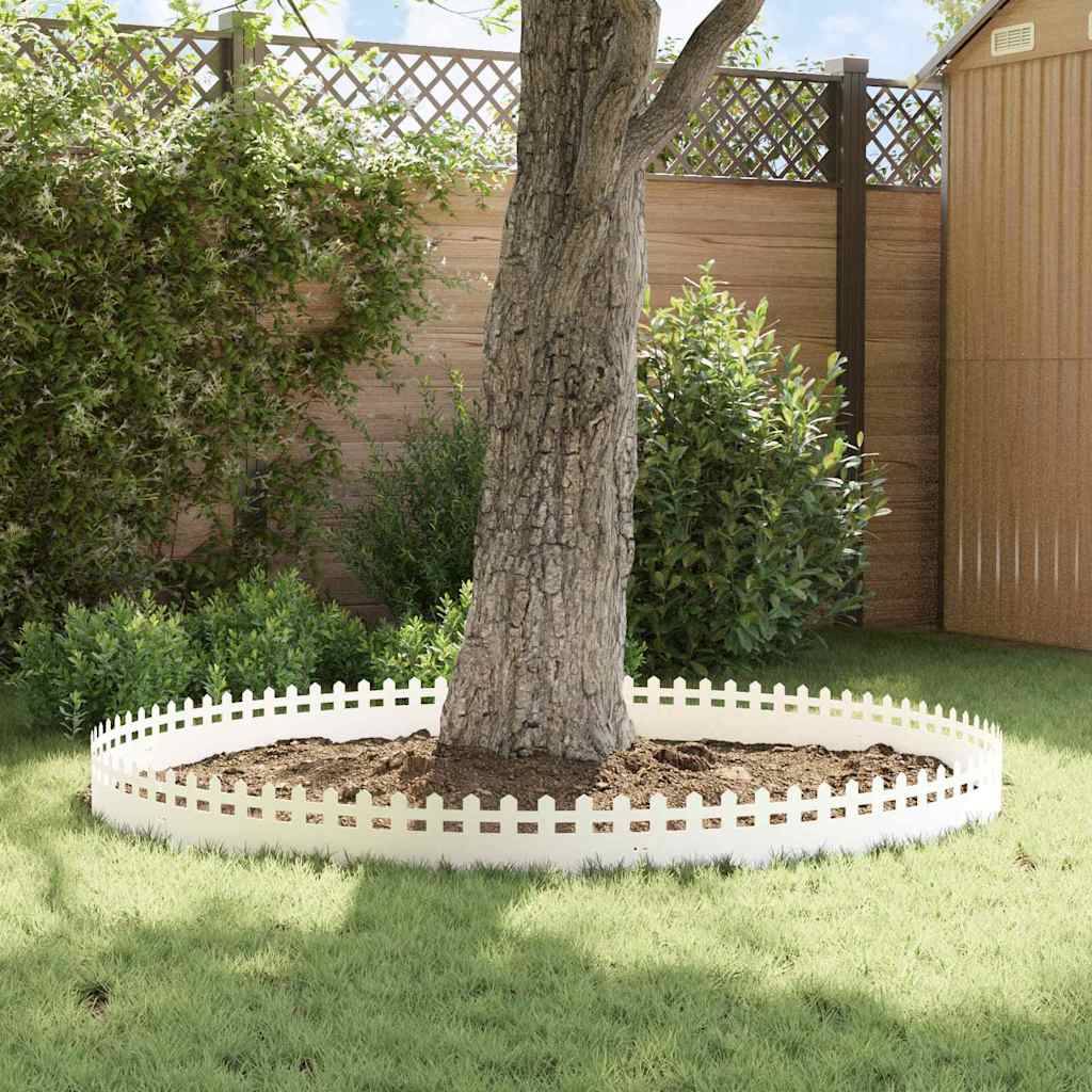 vidaXL Rasenkanten 20 pcs Weiß 103 x 0,05 x 22 cm Stahl