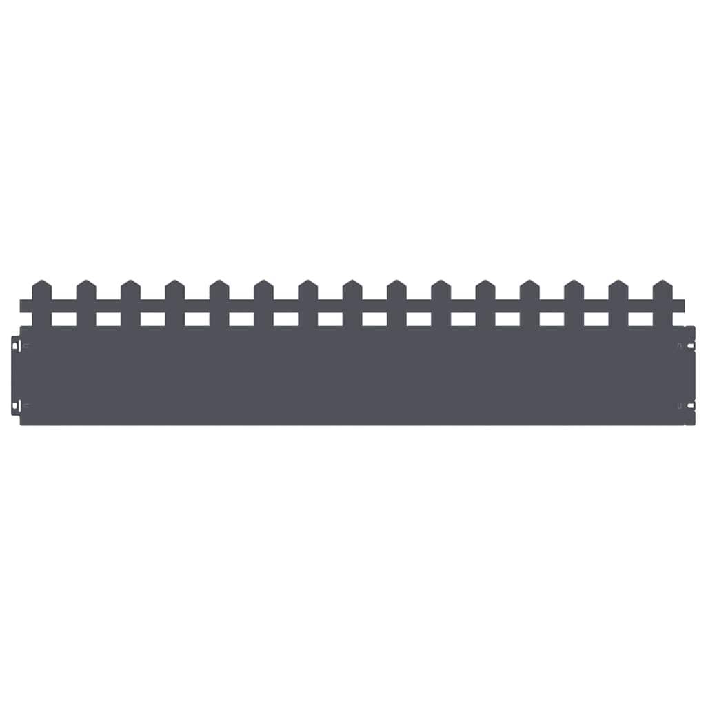 vidaXL Rasenkanten 20 pcs Anthrazit 103 x 0,05 x 22 cm Stahl