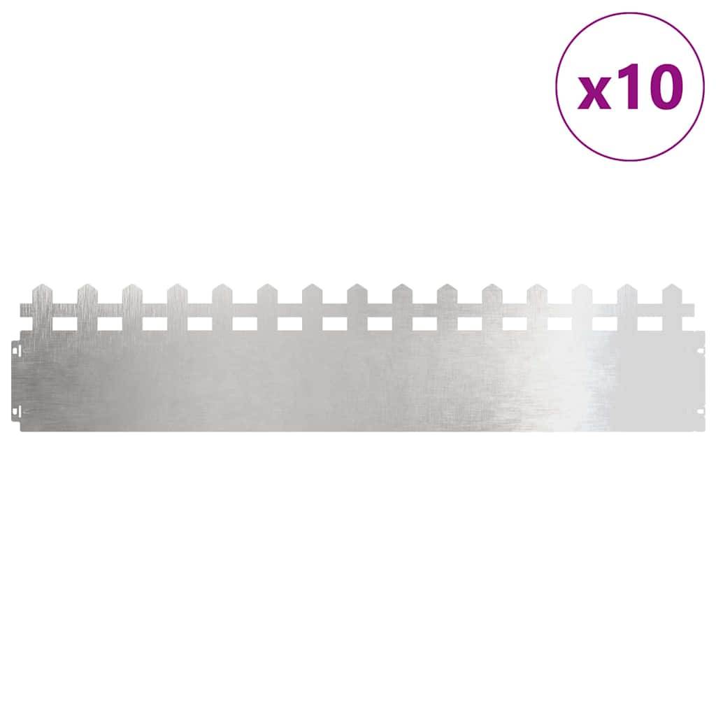 vidaXL Rasenkanten 10 pcs Silber 103 x 0,05 x 22 cm Edelstahl