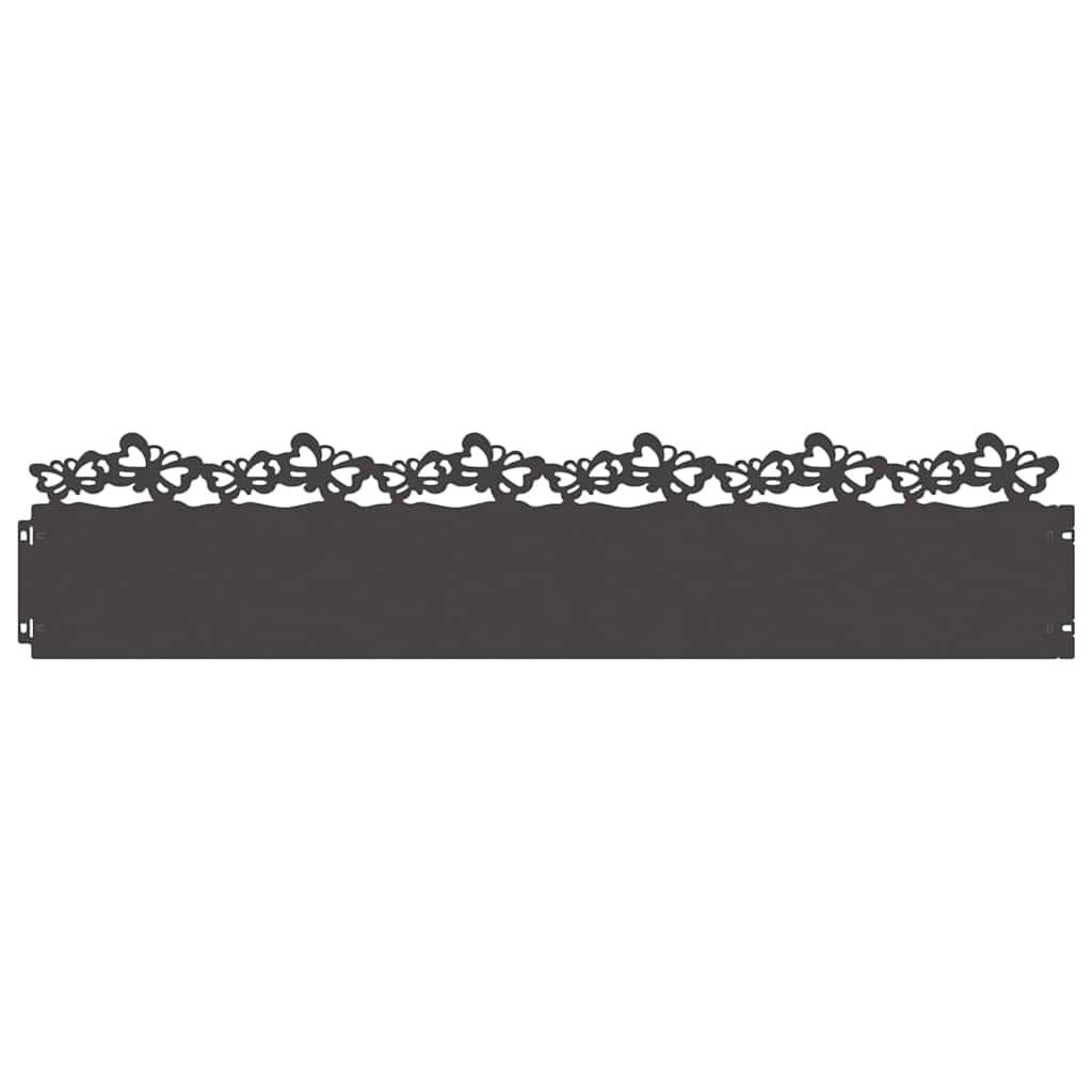 vidaXL Rasenkanten 30 pcs Schwarz 103 x 0,05 x 22 cm Stahl