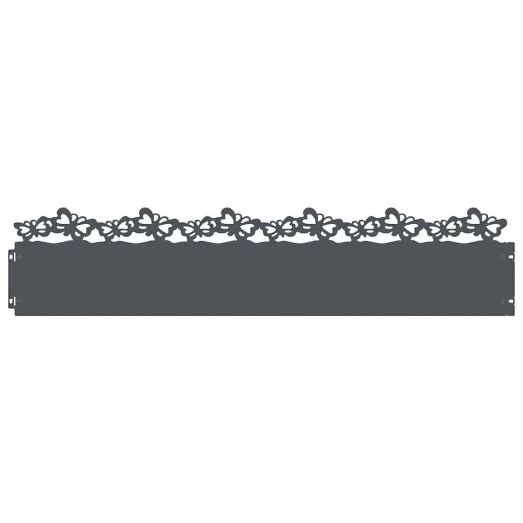 vidaXL Rasenkanten 30 pcs Anthrazit 103 x 0,05 x 22 cm Stahl