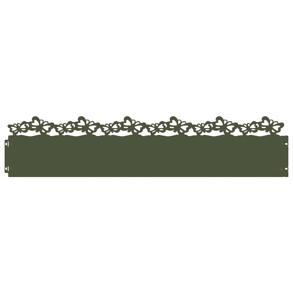 vidaXL Rasenkanten 10 pcs Olive Grün 103 x 0,05 x 22 cm Stahl