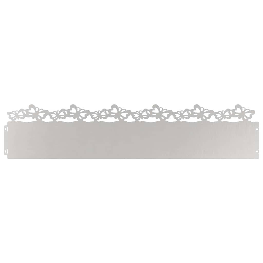 vidaXL Rasenkanten 20 pcs Silber 103 x 0,05 x 22 cm Edelstahl
