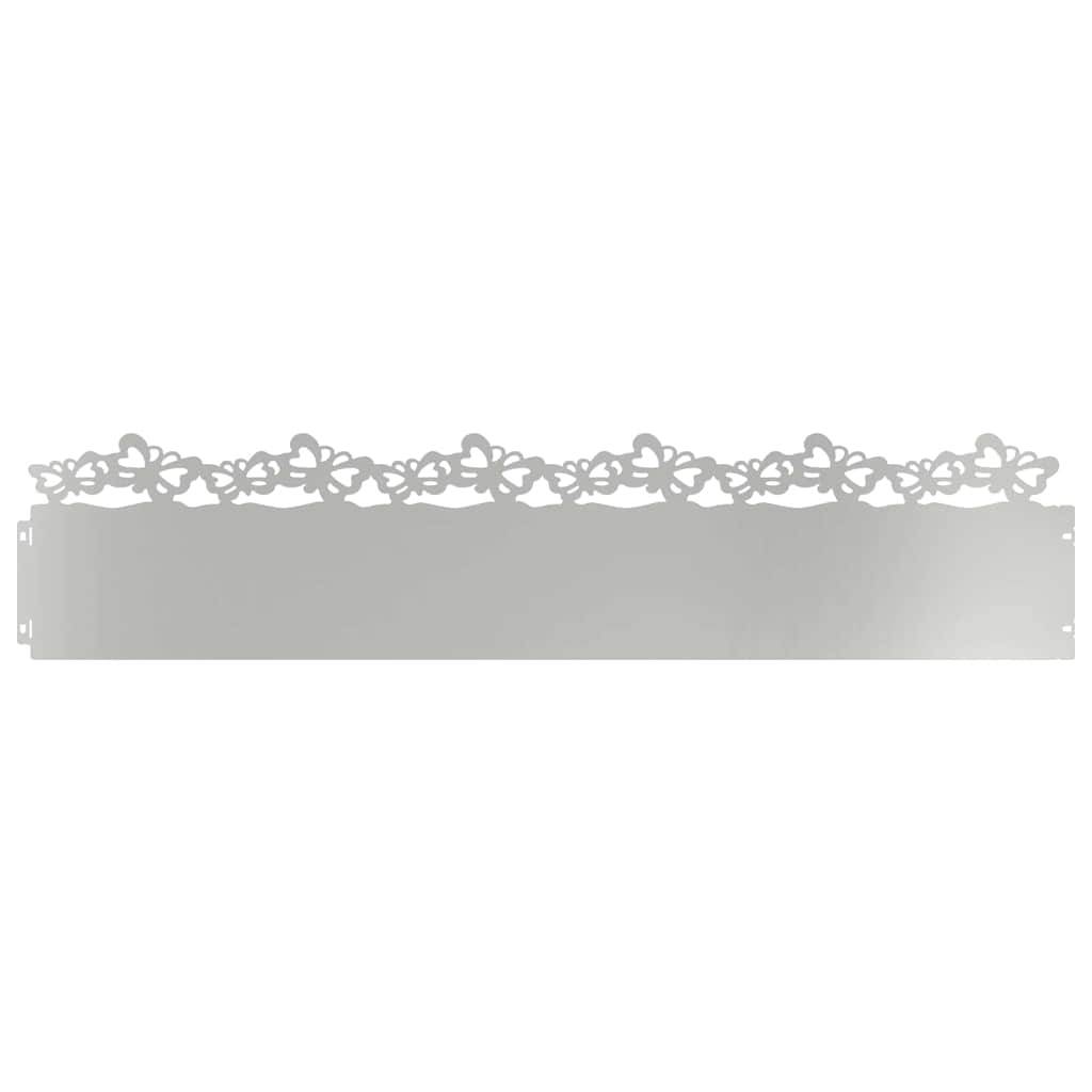 vidaXL Rasenkanten 30 pcs Silber 103 x 0,05 x 22 cm Verzinkter Stahl