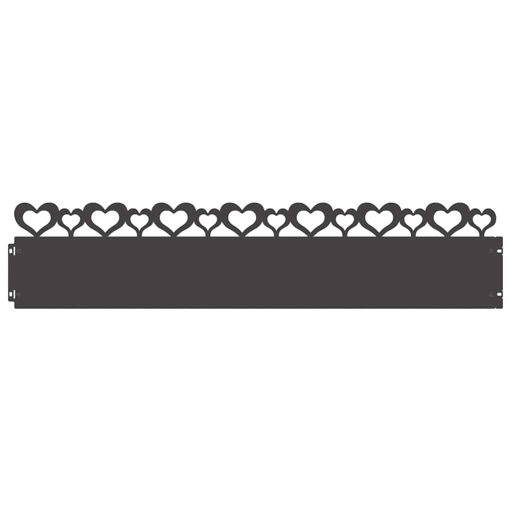vidaXL Rasenkanten 30 pcs Schwarz 103 x 0,05 x 22 cm Stahl