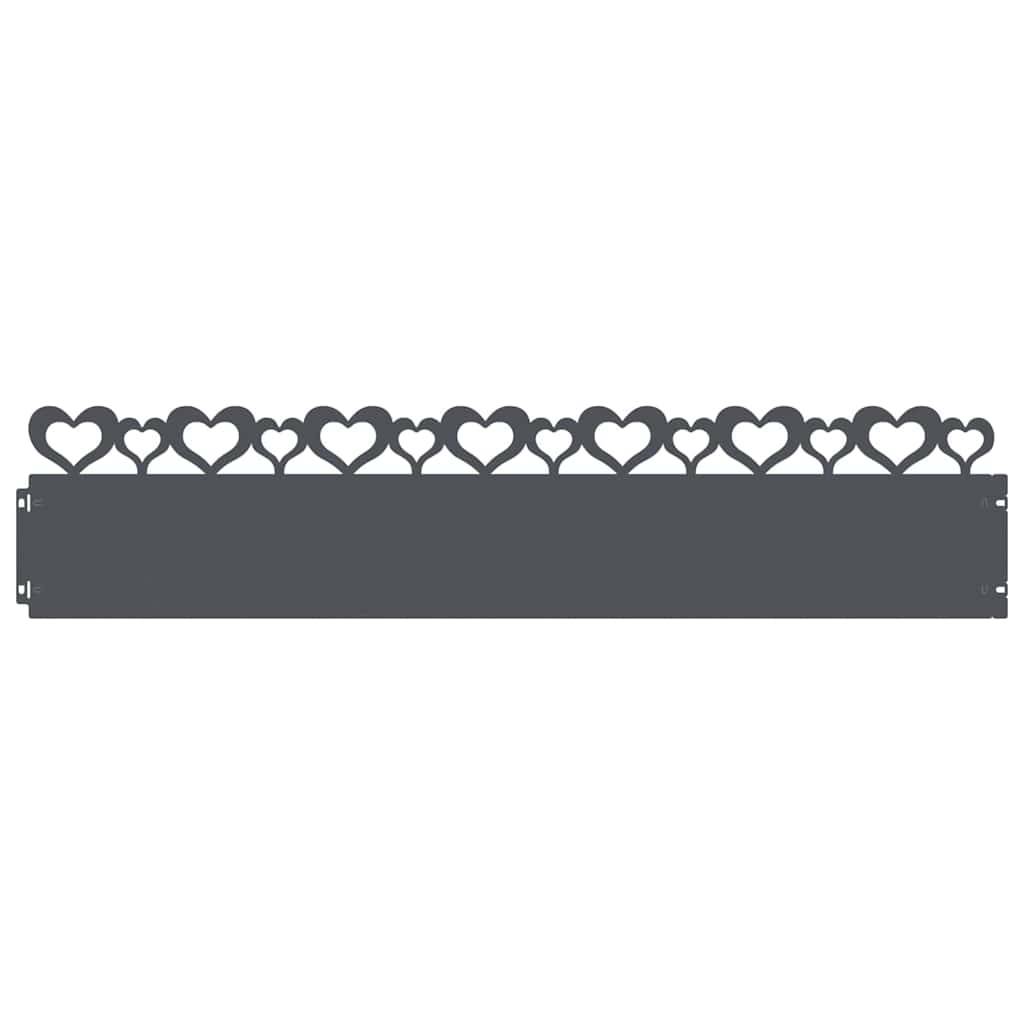 vidaXL Rasenkanten 10 pcs Anthrazit 103 x 0,05 x 22 cm Stahl
