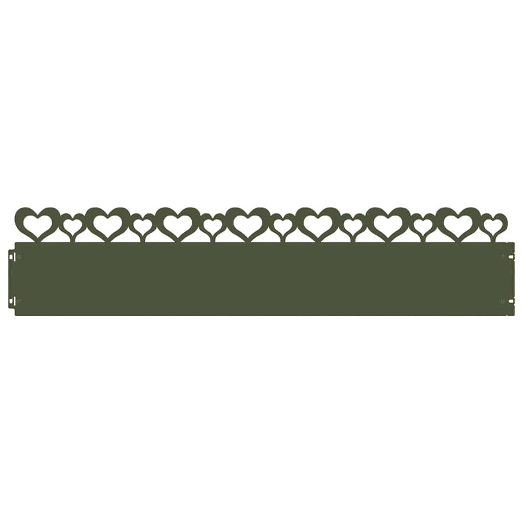 vidaXL Rasenkanten 30 pcs Olive Grün 103 x 0,05 x 22 cm Stahl