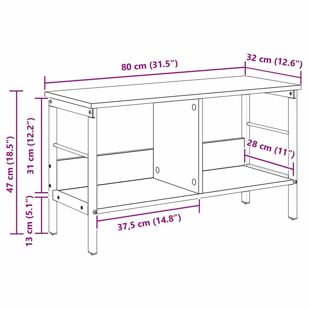 vidaXL Bücherregal Artisan-Eiche 82 x 32 x 47 cm Holzwerkstoff