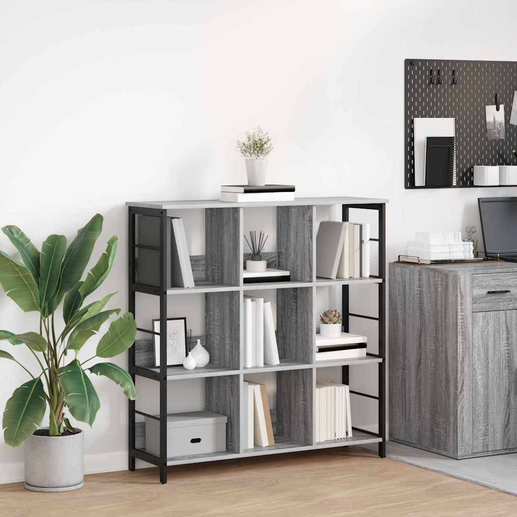vidaXL Bücherregal Graues Sonoma 102 x 32 x 104,5 cm Holzwerkstoff