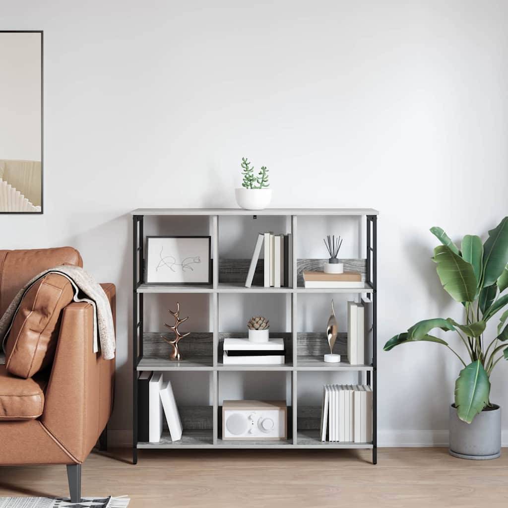 vidaXL Bücherregal Graues Sonoma 102 x 32 x 104,5 cm Holzwerkstoff