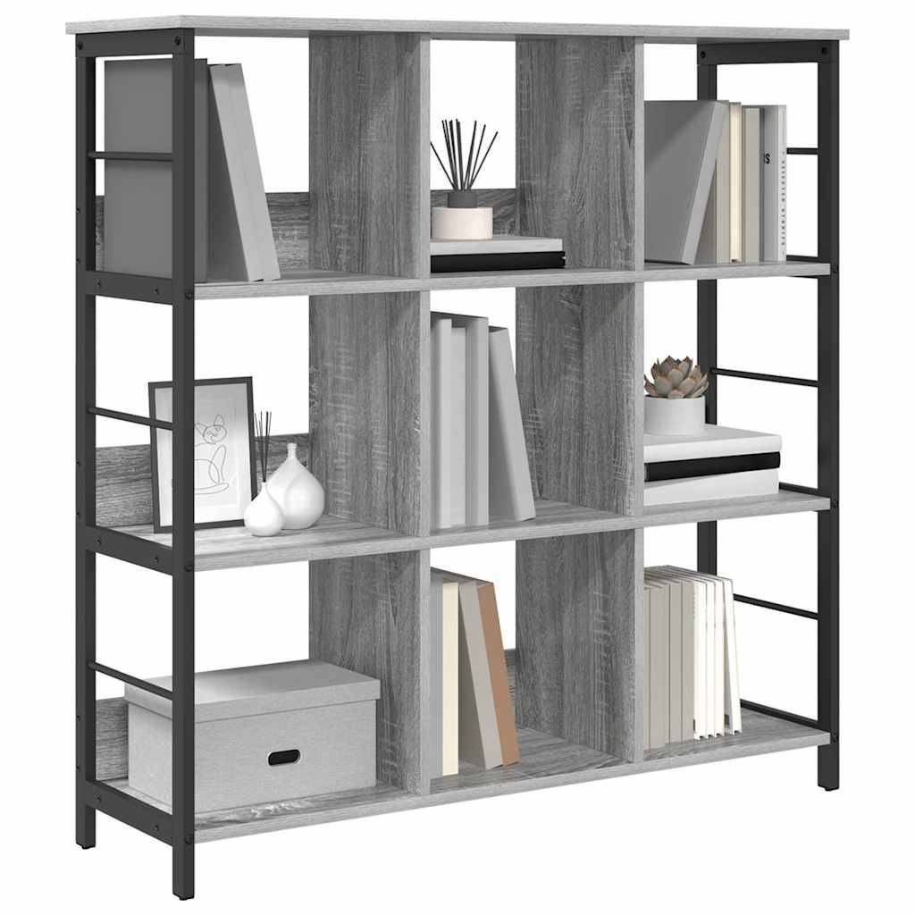 vidaXL Bücherregal Graues Sonoma 102 x 32 x 104,5 cm Holzwerkstoff