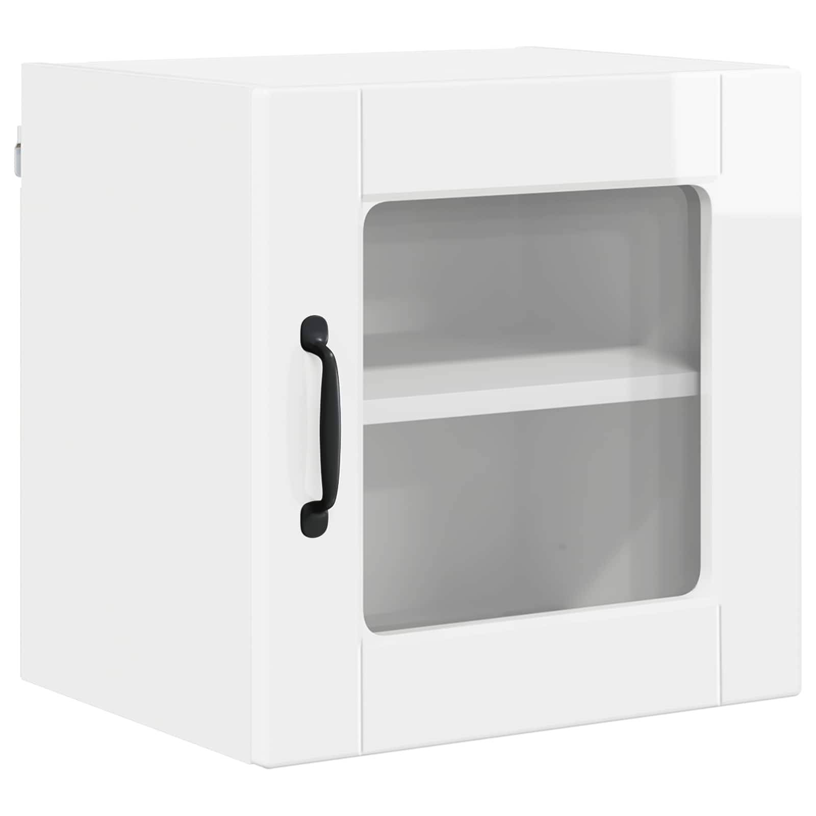 vidaXL Wandglas-Schrank PORTO Hochglanz Weiß 40 x 31 x 40 cm