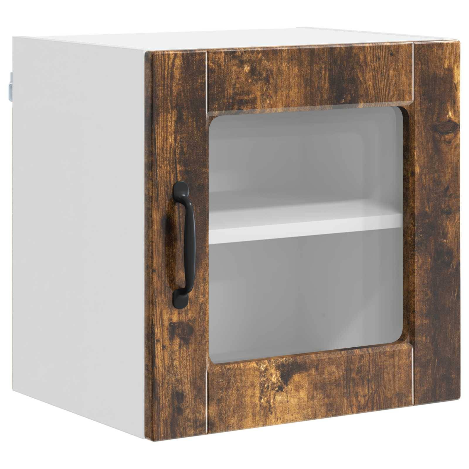 vidaXL Wandglas-Schrank PORTO Geräucherte Eiche 40 x 31 x 40 cm