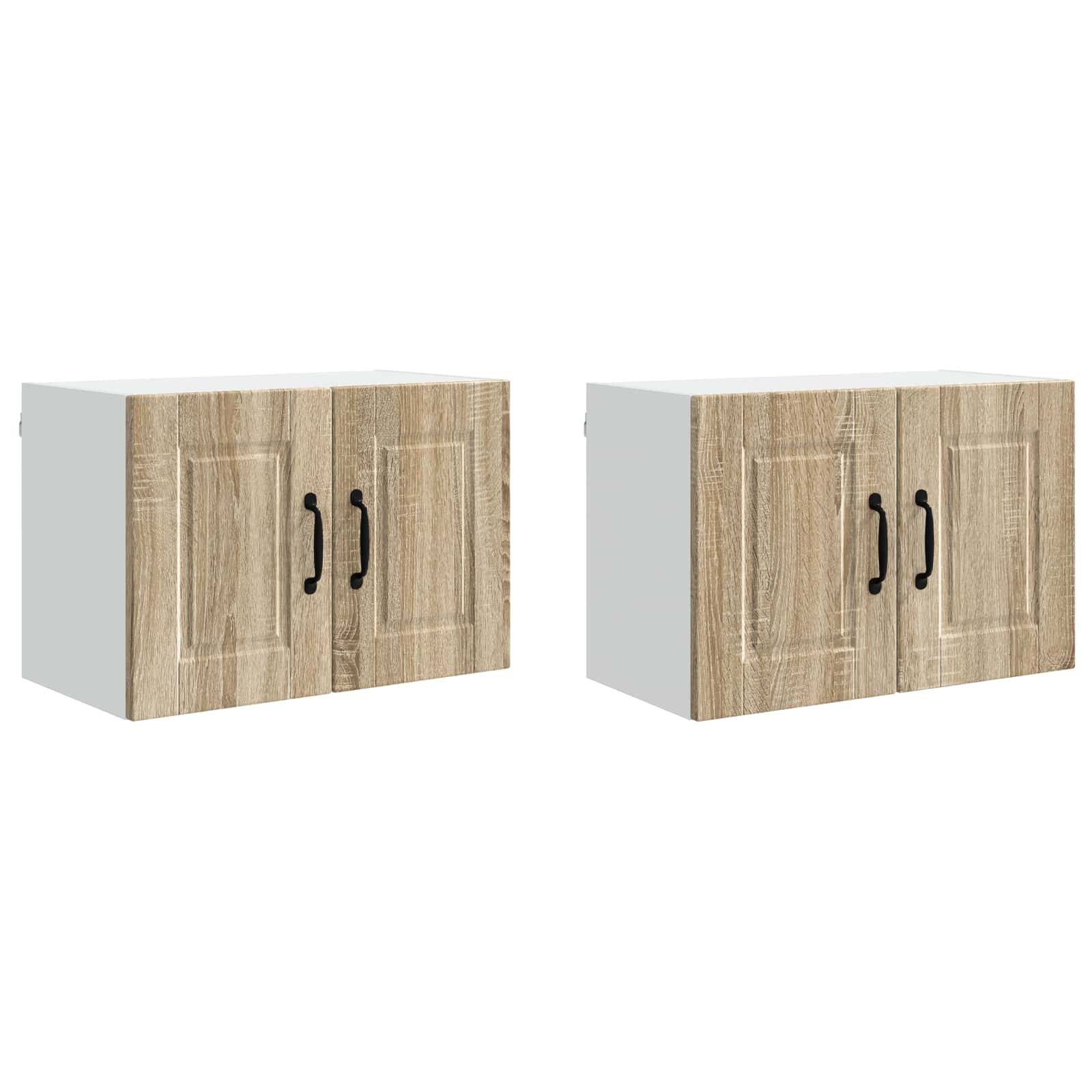 vidaXL Küchenschrank 2 pcs Sonoma-Eiche 60 x 31 x 40 cm Holzwerkstoff