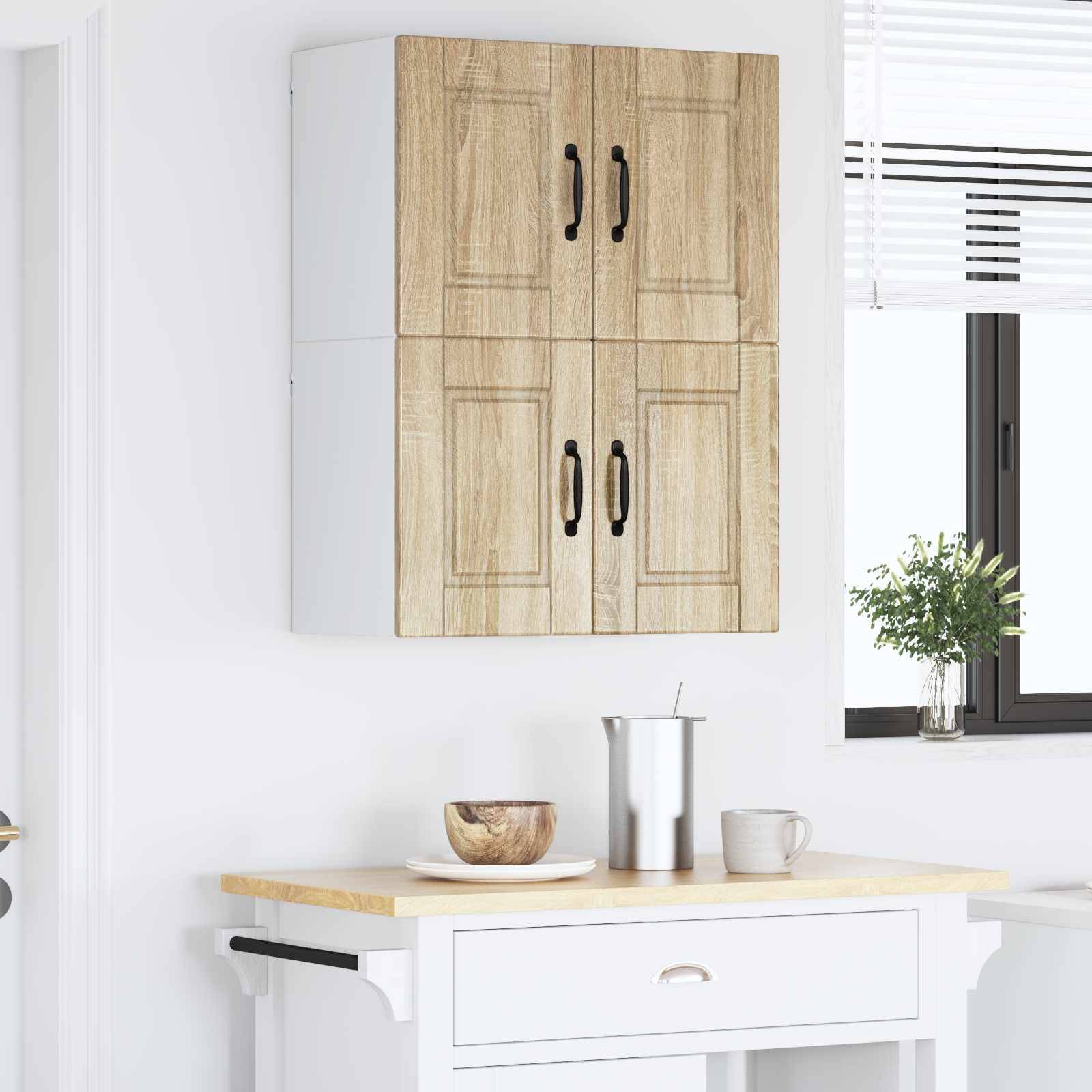 vidaXL Küchenschrank 2 pcs Sonoma-Eiche 60 x 31 x 40 cm Holzwerkstoff