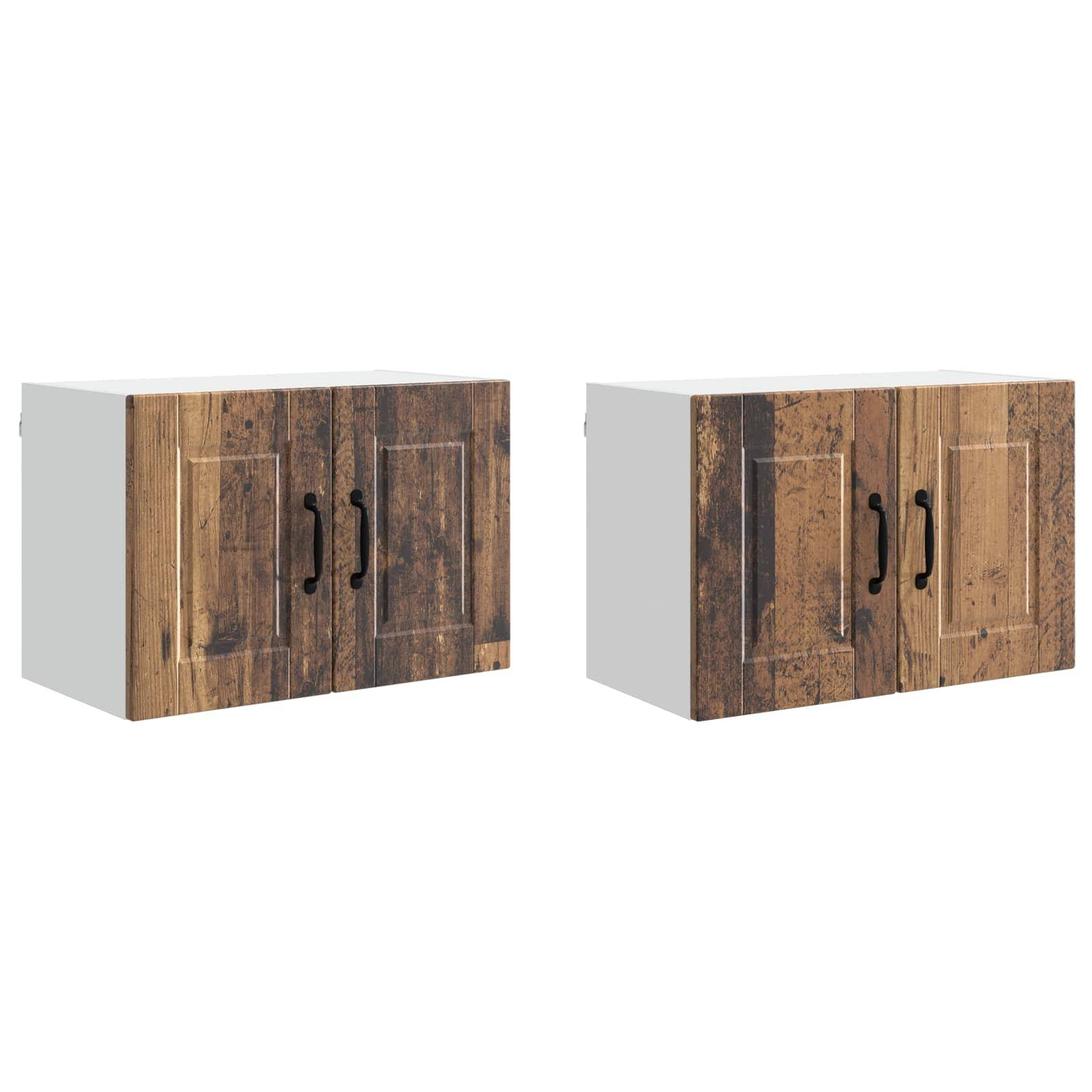 vidaXL Küchenschrank 2 pcs Altholz 60 x 31 x 40 cm Holzwerkstoff