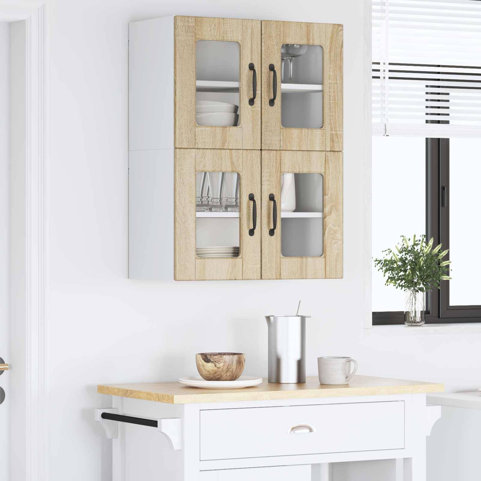 vidaXL Küchenschrank 2 pcs Sonoma-Eiche 60 x 31 x 40 cm Holzwerkstoff