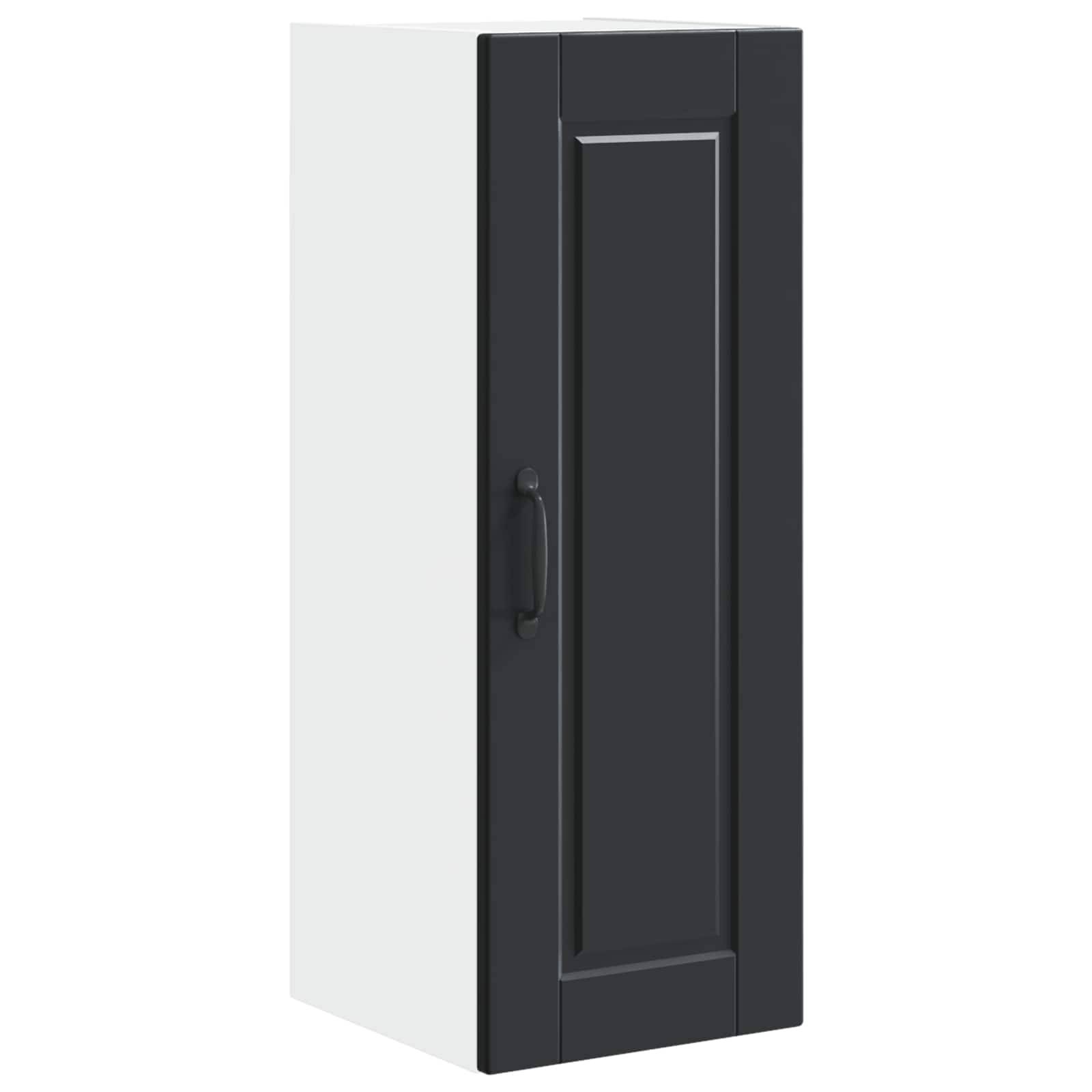 vidaXL Wandschrank PORTO Schwarz 30 x 31 x 80 cm Holzwerkstoff