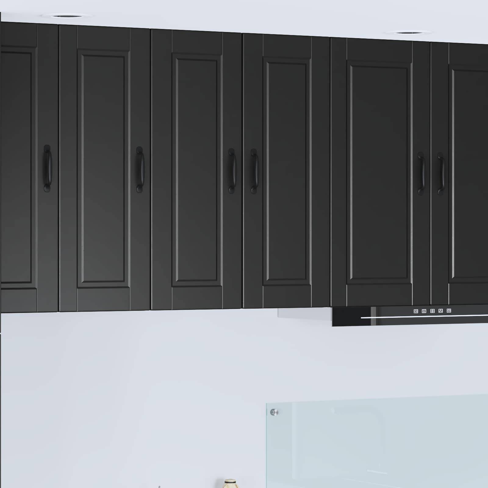 vidaXL Wandschrank PORTO Schwarz 30 x 31 x 80 cm Holzwerkstoff