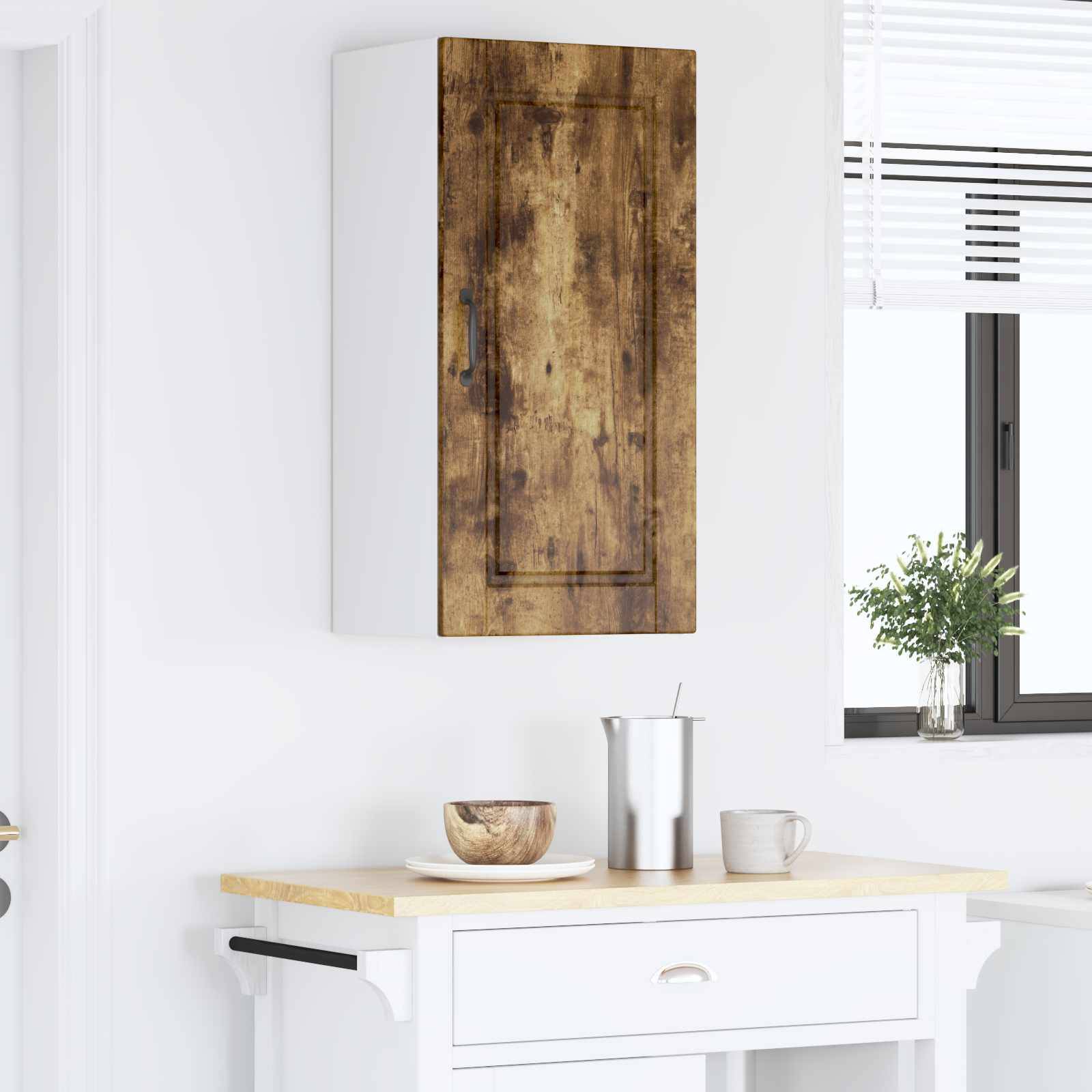 vidaXL Wandschrank PORTO Geräucherte Eiche 40 x 31 x 80 cm