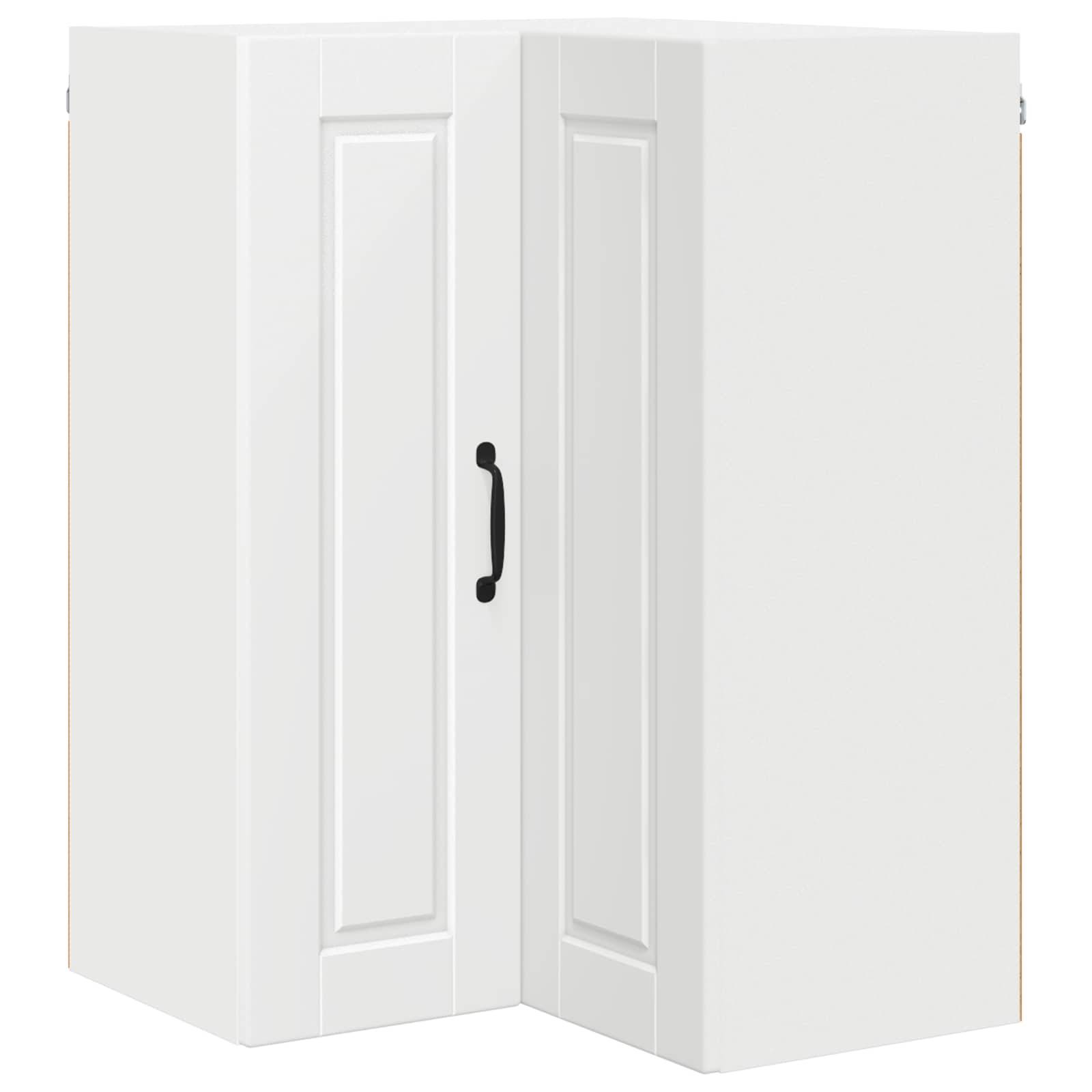 vidaXL Wand-Eckschrank PORTO Weiß 57 x 57 x 80 cm Holzwerkstoff