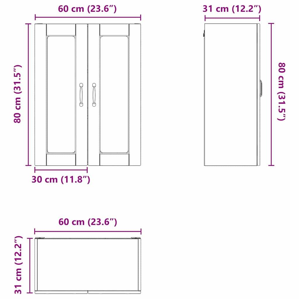 2-türiger Schrank Abmessungen: 80 cm (31,5