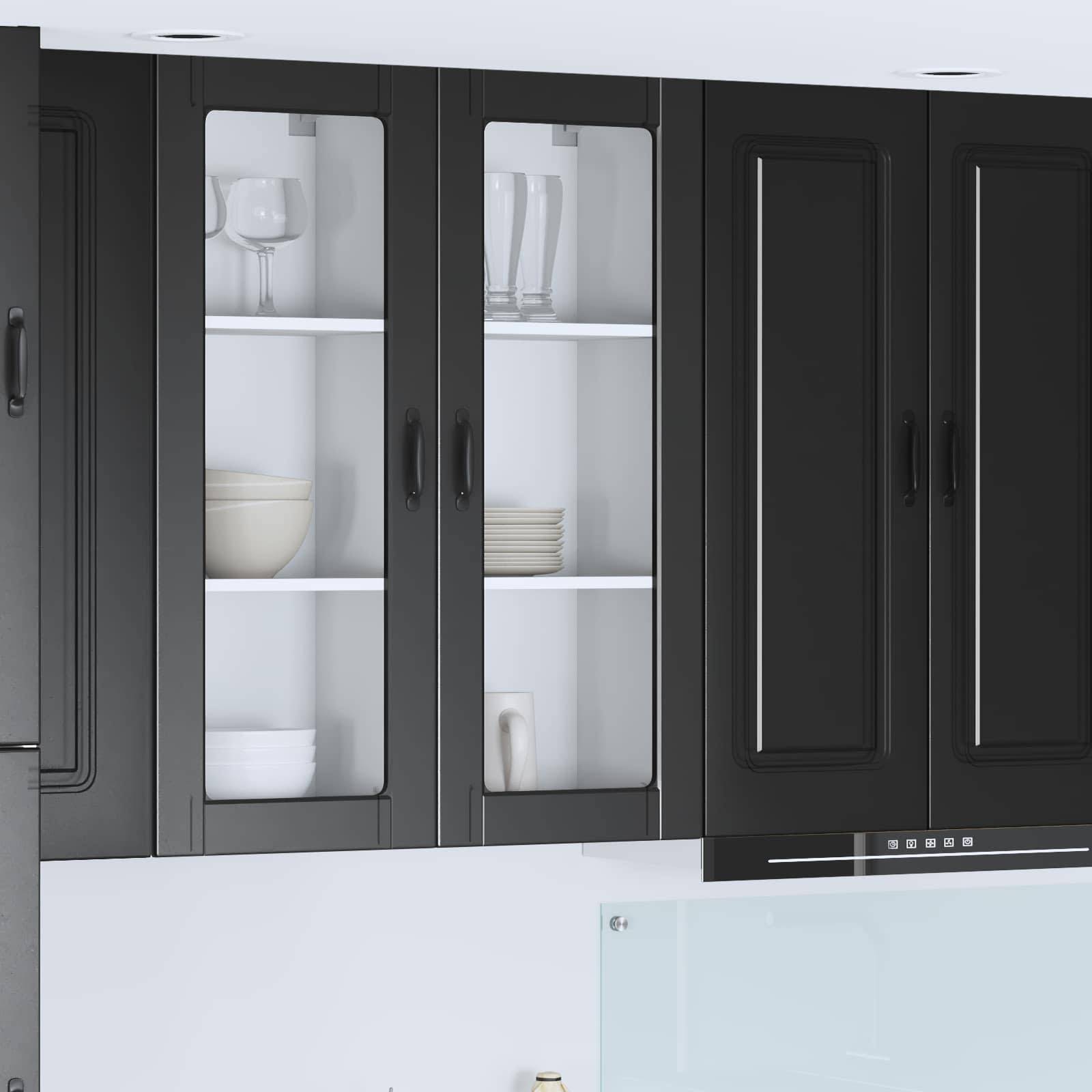 vidaXL Küchenschrank mit Regal Schwarz 40 x 31 x 100 cm Holzwerkstoff