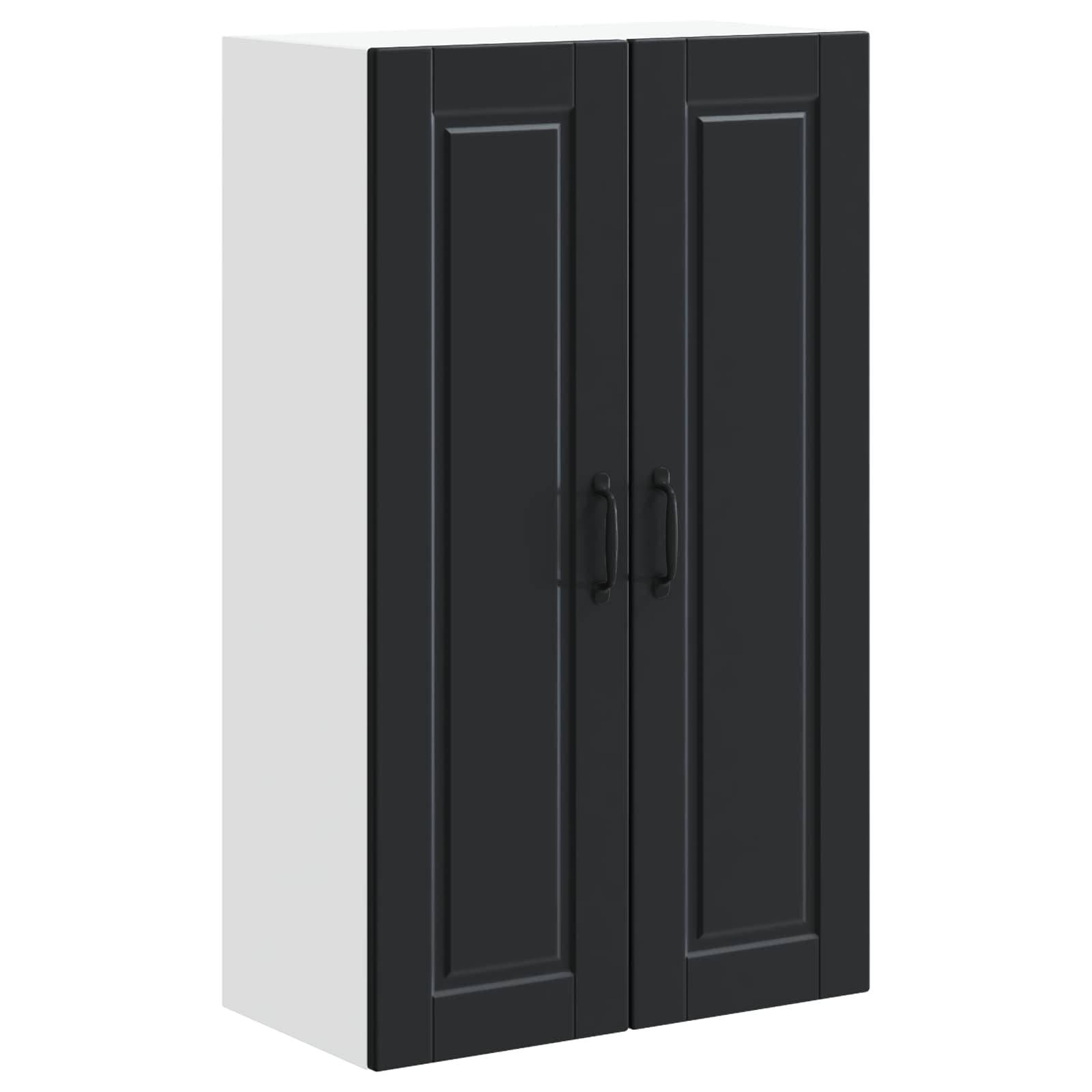 vidaXL Wandschrank PORTO Schwarz 60 x 31 x 100 cm Holzwerkstoff