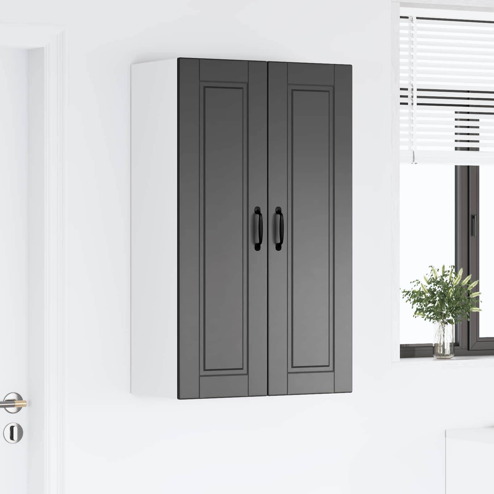 vidaXL Wandschrank PORTO Schwarz 60 x 31 x 100 cm Holzwerkstoff