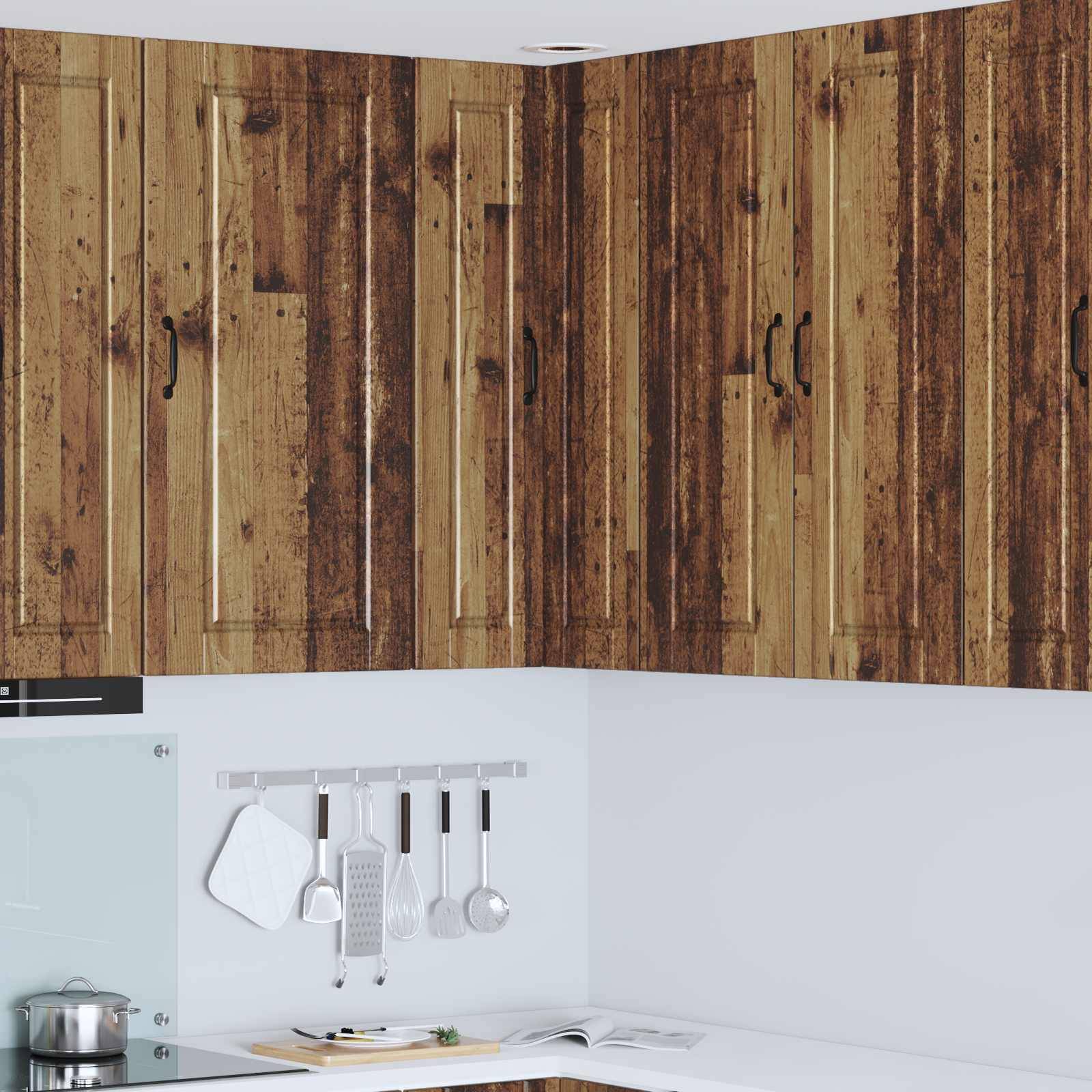 vidaXL Wand-Eckschrank PORTO Altholz 57 x 57 x 100 cm Holzwerkstoff