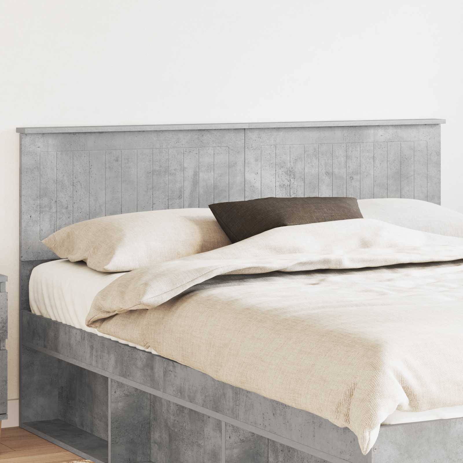 vidaXL Kopfteil Beton Grau Holzwerkstoff