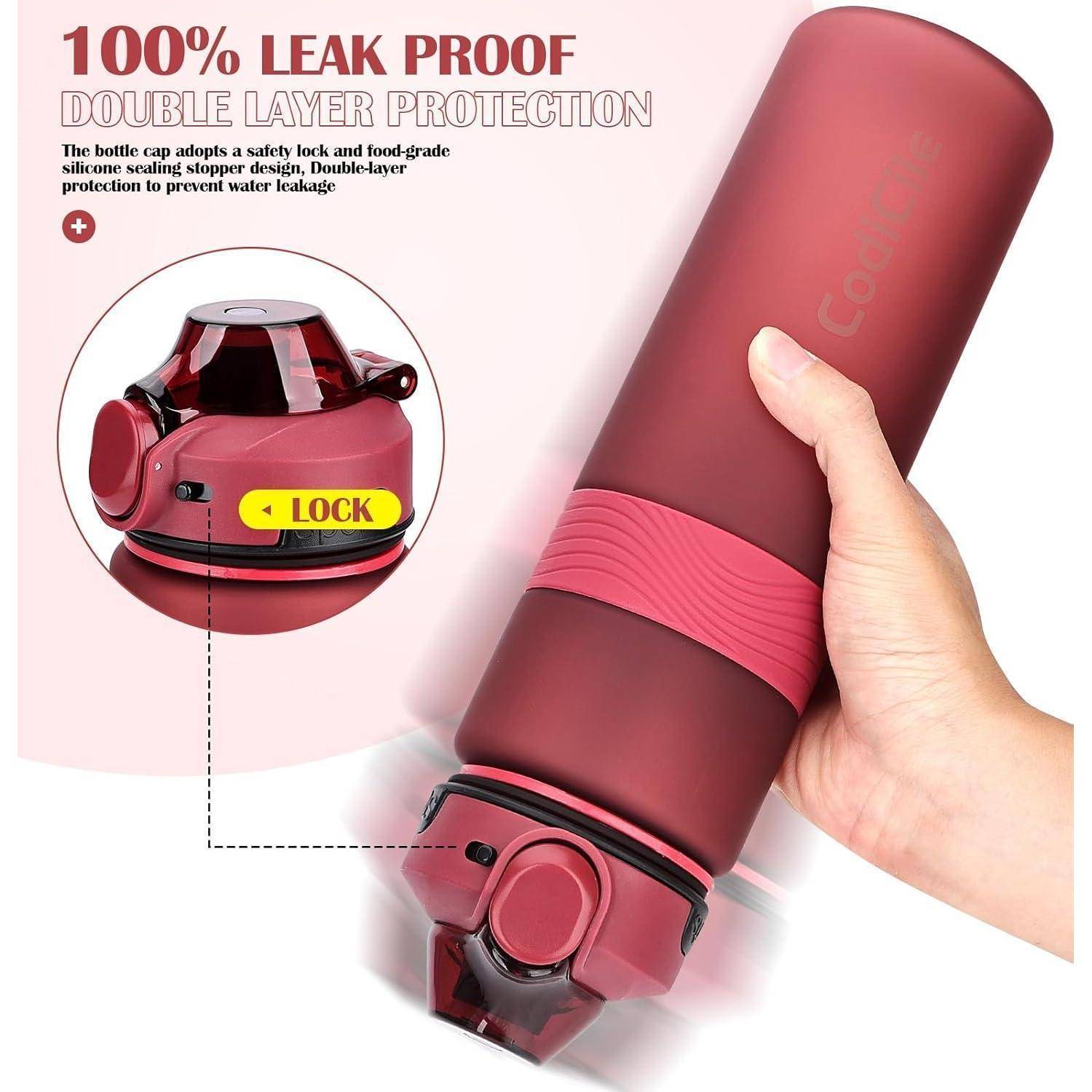 Trinkflasche BPA-frei 1 Liter Sport Auslaufsicher Wasserflasche