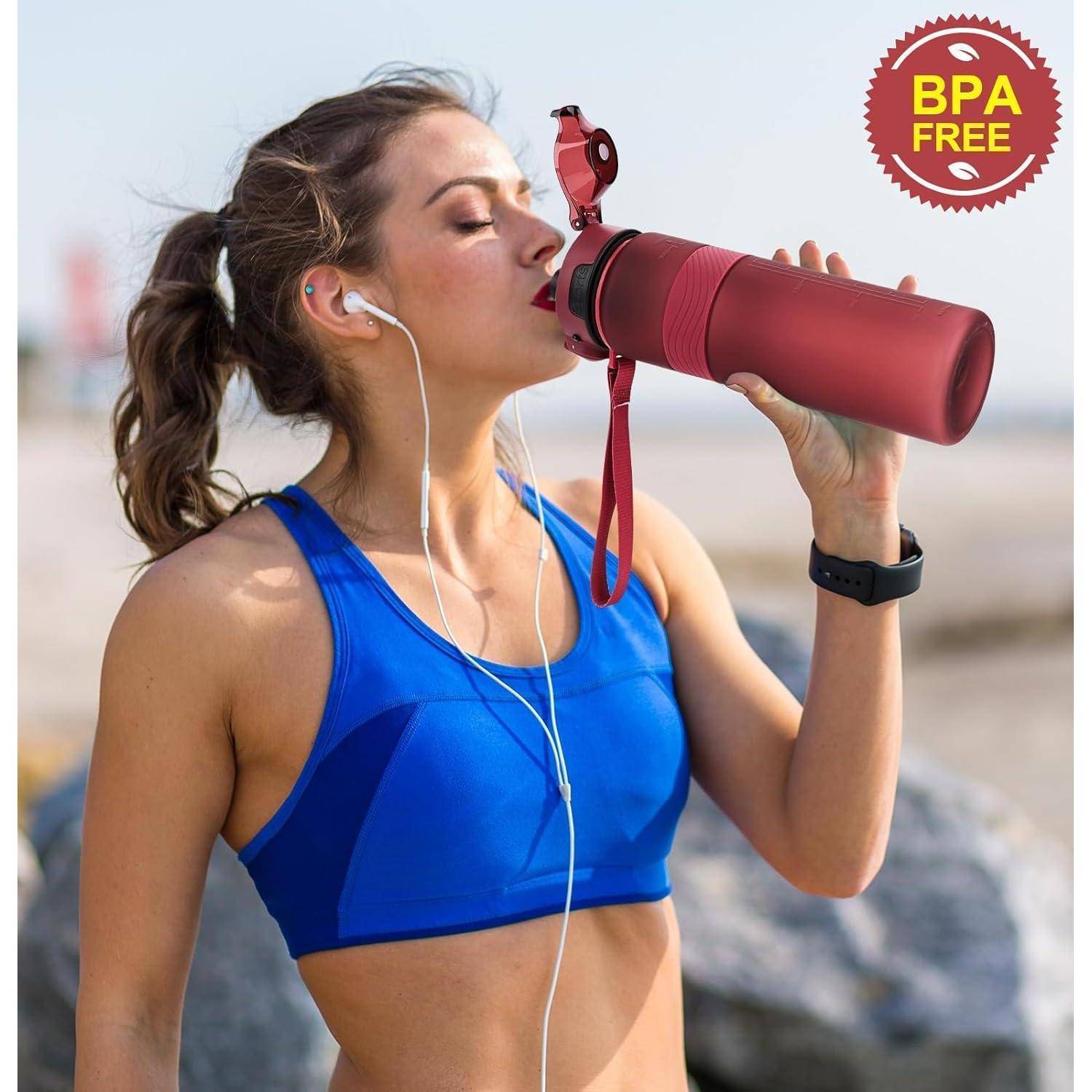 Trinkflasche BPA-frei 1 Liter Sport Auslaufsicher Wasserflasche