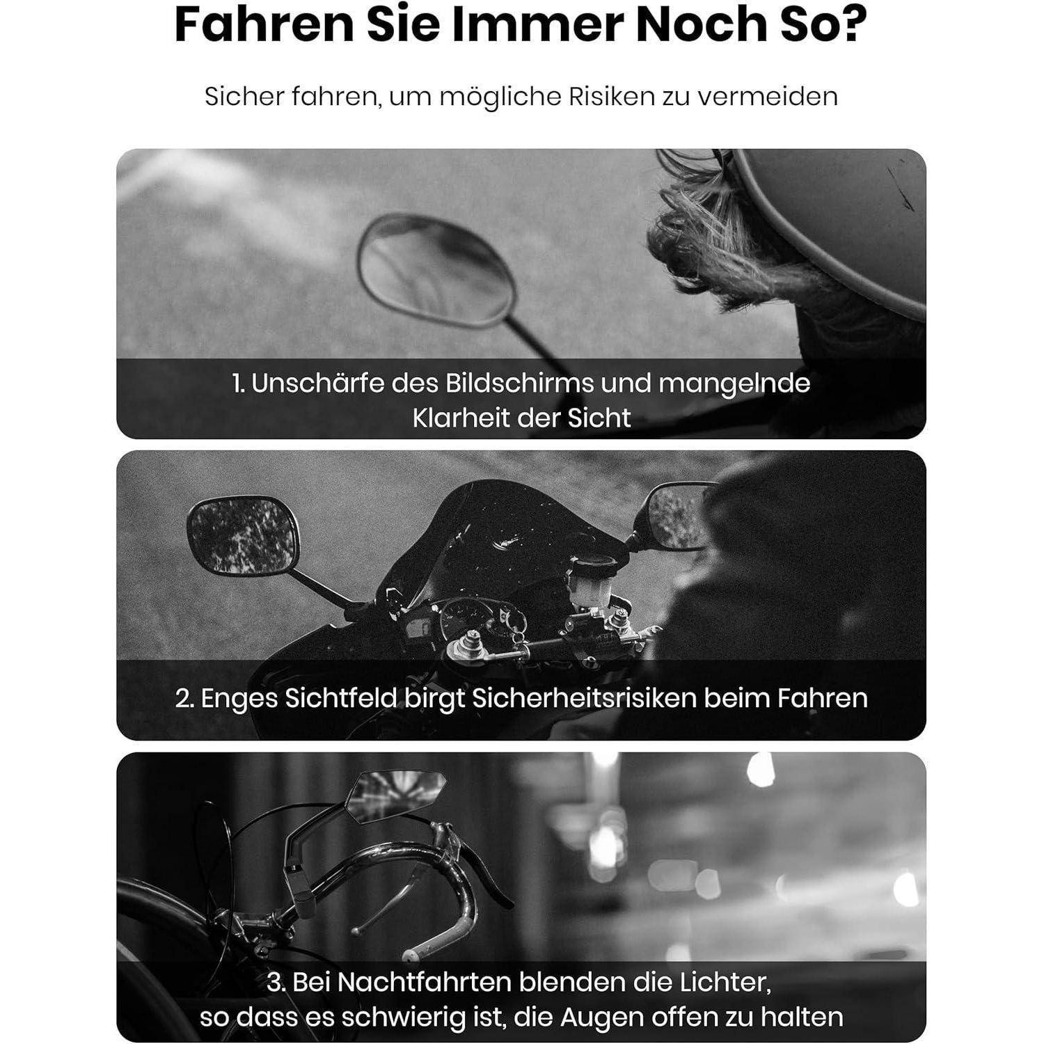 Fahrradspiegel Ebike 360 Drehbar Klappbar (Links + Rechts) Rückspiegel