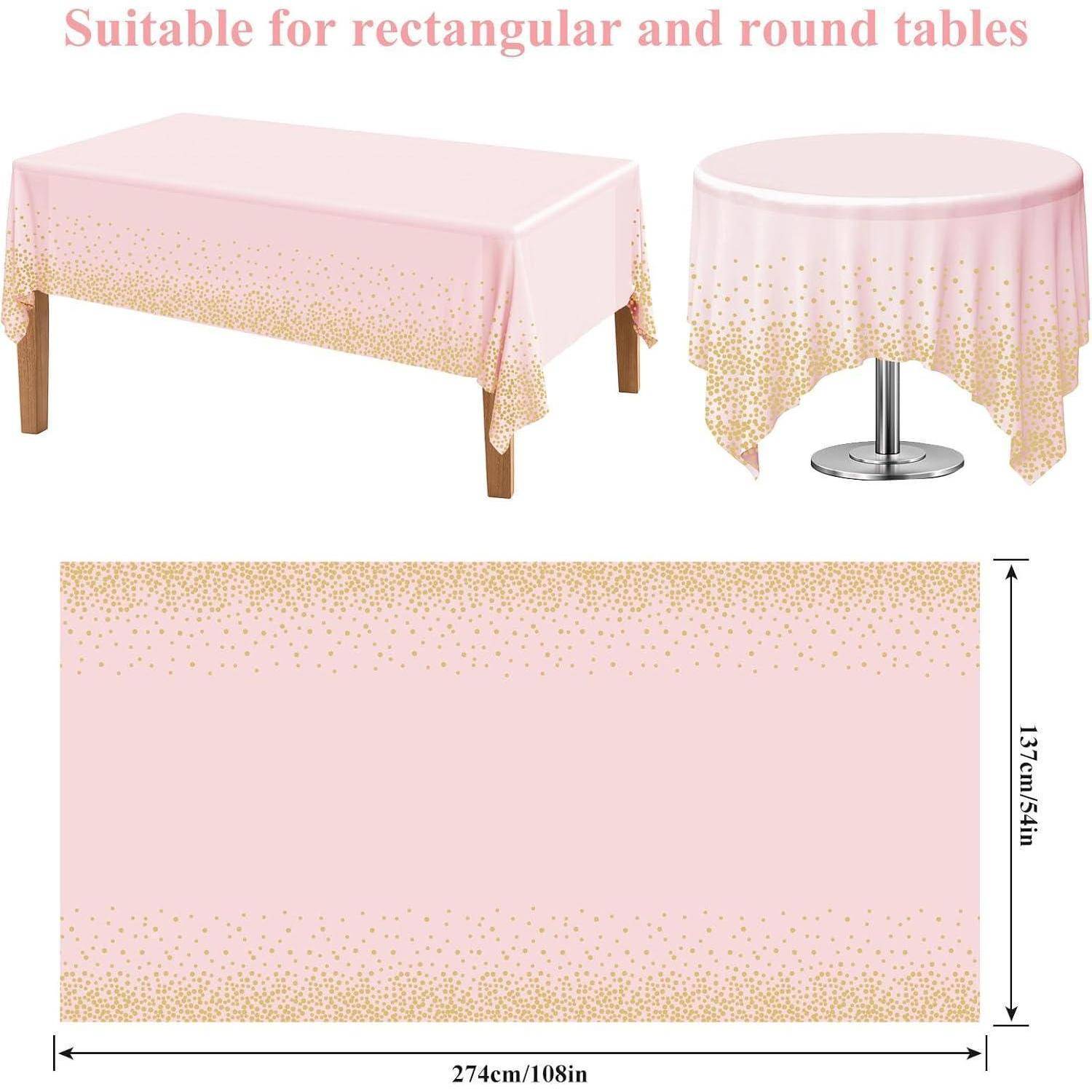 Blaue Partytischdecke mit goldenen Punkten 137 x 274 cm_PEER2021