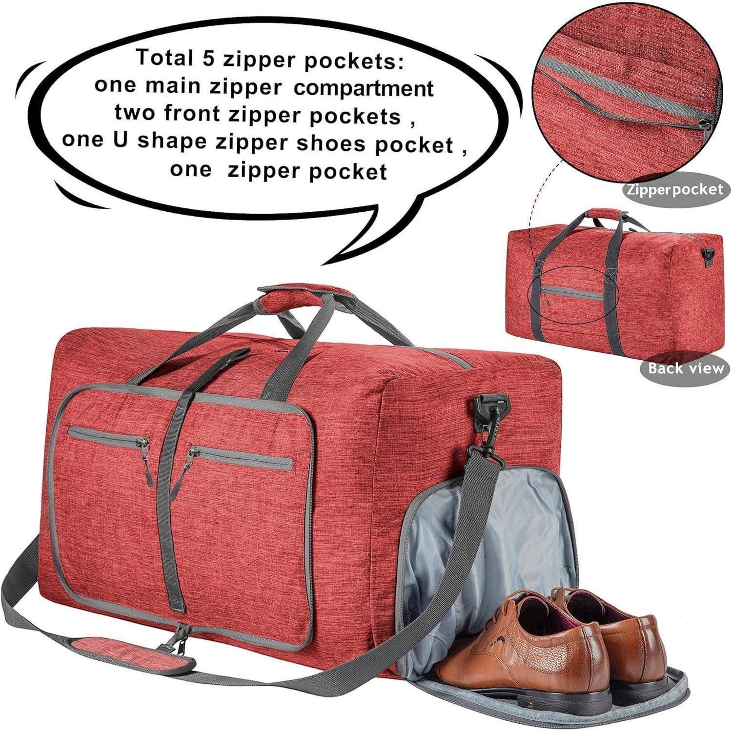 Leichte Faltbare Reisetasche 65L Sporttasche Damen Herren mit